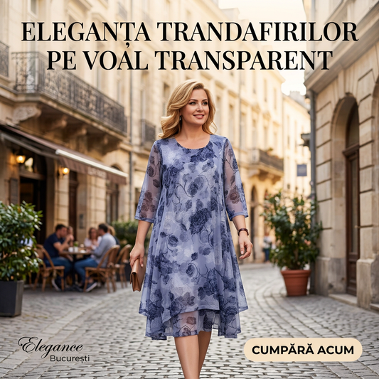 🌺O rochie elegantă, largă, cu imprimeu