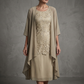 Set de rochie de gală până la genunchi și cardigan pentru femei