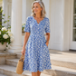 ✨ Rochie casual pentru femei cu decolteu în V, imprimeu și buzunare💐👗