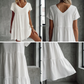 💝Rochie casual cu mâneci scurte, cu decolteu în V