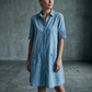 Rochie casual din denim pentru femei, cu croială largă și buzunare