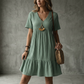 😍【S-3XL】👗Rochie lungă casual cu mânecă scurtă