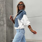 💕Femeii Stratificat Hoodie Denim Jacket cu cordon