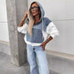 💕Femeii Stratificat Hoodie Denim Jacket cu cordon