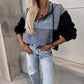 💕Femeii Stratificat Hoodie Denim Jacket cu cordon
