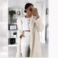 Femeii lung Faux Fleece cald Cardigan Coat