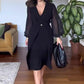 Rochie elegantă cu mânecă lungă, cu decolteu V