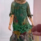 Rochie cu mâneci batwing în flori