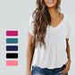 💖 V-Neck Casual plisat cu mânecă scurtă Top
