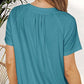 💖 V-Neck Casual plisat cu mânecă scurtă Top