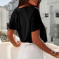💖 V-Neck Casual plisat cu mânecă scurtă Top