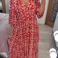 (🔥Vânzare fierbinte - 48% OFF🔥)Rochie lungă cu decolteu în V cu imprimare casual