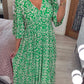 (🔥Vânzare fierbinte - 48% OFF🔥)Rochie lungă cu decolteu în V cu imprimare casual