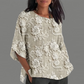Tricou lejer cu mâneci 3/4 cu imprimeu floral 3D