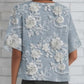 Tricou lejer cu mâneci 3/4 cu imprimeu floral 3D