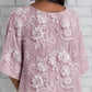 Tricou lejer cu mâneci 3/4 cu imprimeu floral 3D