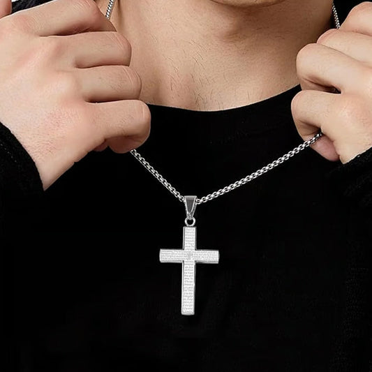 ✝️ Colier unisex cu pandantiv cruce din oțel inoxidabil