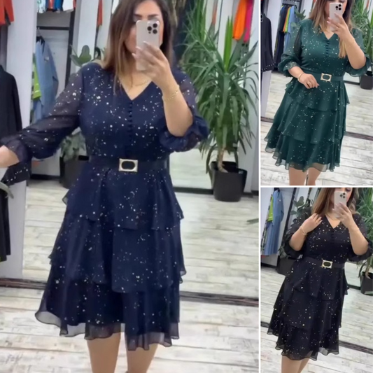 Rochie Pentru Femei Cu Lungime Până La Genunchi Și Decolteu În V