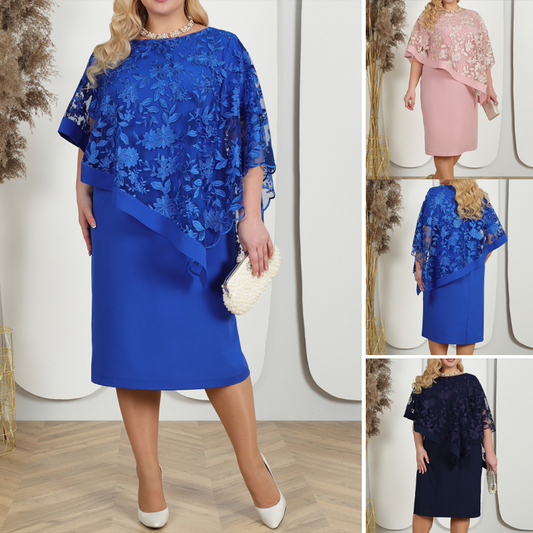 Rochie Poncho din dantelă florală