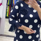 Rochie plisată cu imprimeu patchwork și buline pentru femei