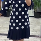 Rochie plisată cu imprimeu patchwork și buline pentru femei