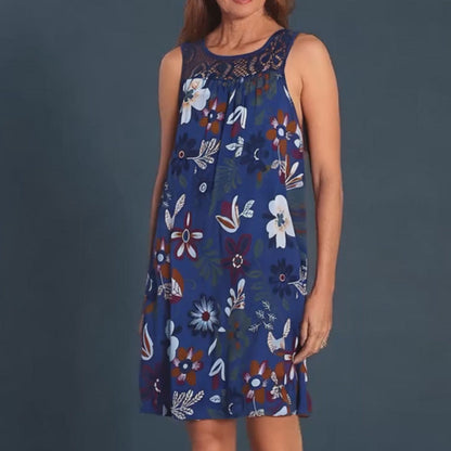✨ ✨ Rochie fără mâneci la modă pentru femei, cu imprimeu