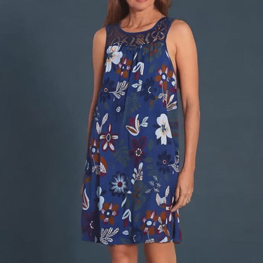 ✨ ✨ Rochie fără mâneci la modă pentru femei, cu imprimeu