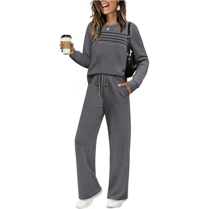 💥 Women's Casual Set: Top & Drawstring Pants 👕👖