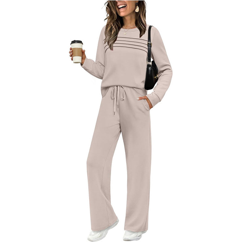 💥 Women's Casual Set: Top & Drawstring Pants 👕👖