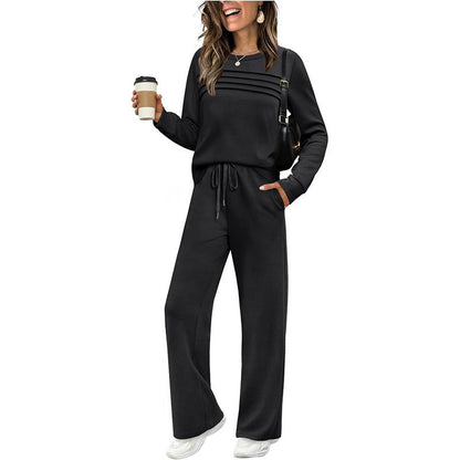 💥 Women's Casual Set: Top & Drawstring Pants 👕👖