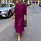 Set din 2 piese pentru femei: bluză cu mâneci lungi și rochie fără mâneci