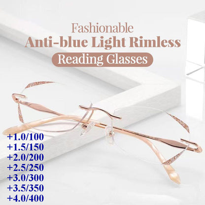💎 Ochelari de lectură fără ramă cu filtrare lumină albastră | Ușori, rezistenți și perfecți pentru ore lungi de ecran