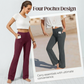Pantaloni evaza elastici cu talie înaltă pentru femei