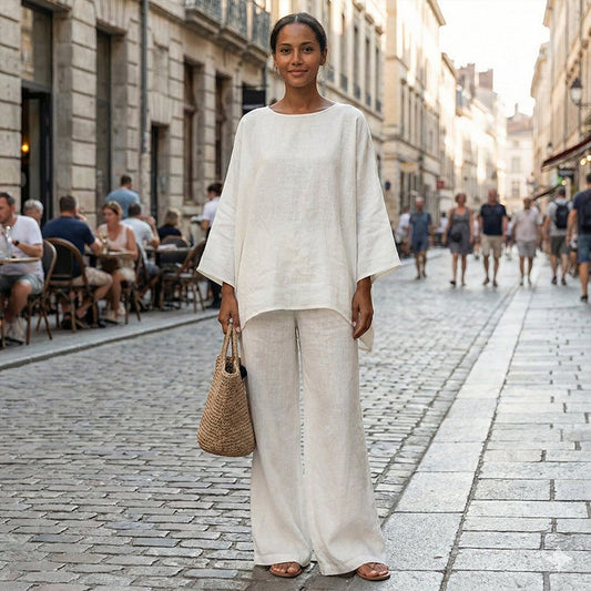 💖Set pentru femei cu bluză largă cu mâneci lungi și pantaloni largi