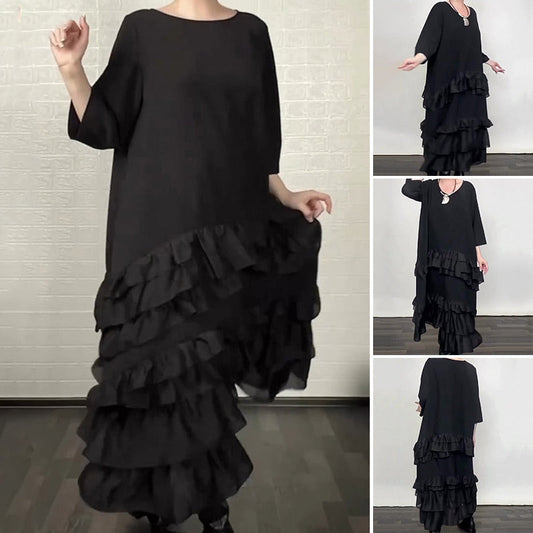 🔥Rochie supradimensionată, cu volane și straturi