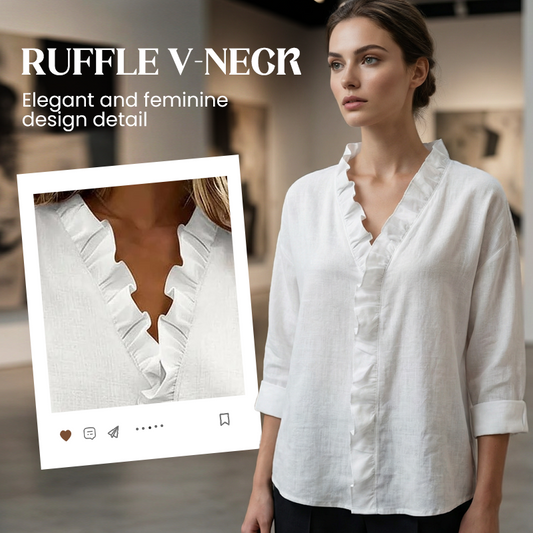 Bluză premium cu decolteu în V și volane! ✨