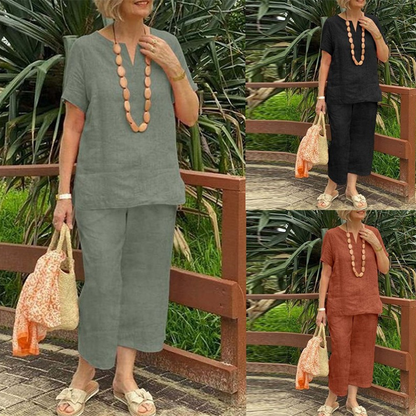 Set din bluză și pantaloni casual pentru femei