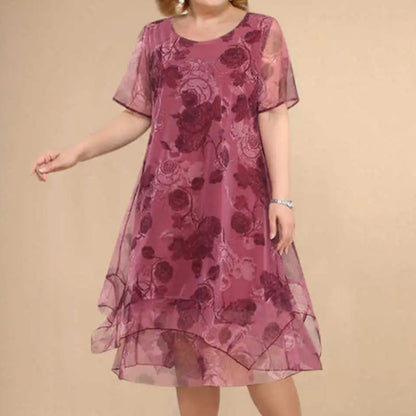🌺O rochie elegantă, largă, cu imprimeu