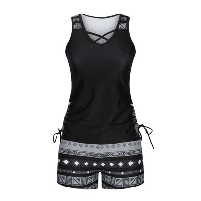 🏊‍♀️Costum de baie în două piese tip tankini cu imprimatur pentru femei