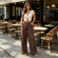 🛍️Pantaloni largi din bumbac și in pentru femei