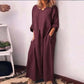 Rochie maxi lejeră din bumbac și in, pentru femei