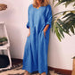 Rochie maxi lejeră din bumbac și in, pentru femei