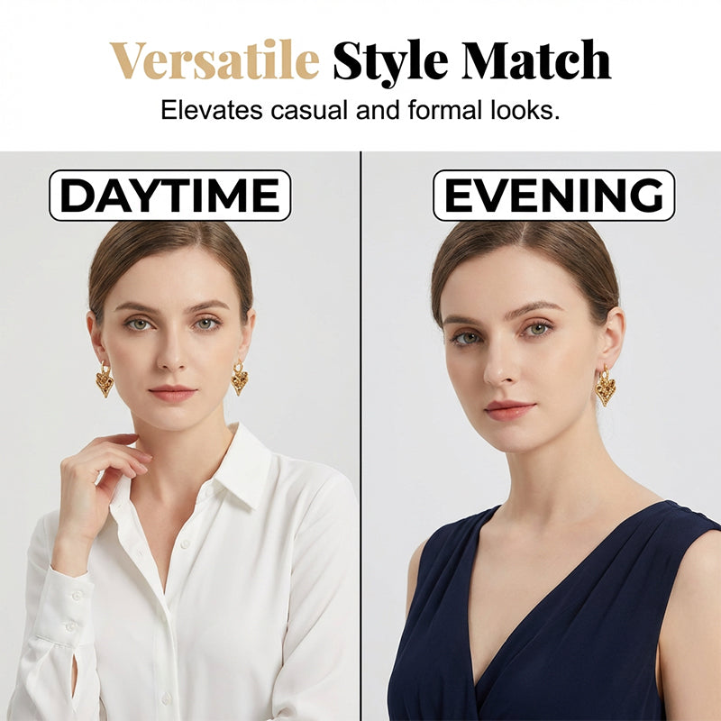 ⏰Elegant Sparkling Heart Hoop Earrings