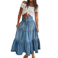 👗 ✨ Fustă lungă din denim cu talie înaltă