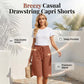 Pantaloni scurți casual din bumbac și in pentru femei