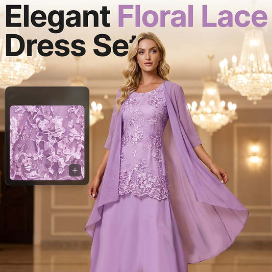 Set de rochie de gală până la genunchi și cardigan pentru femei