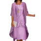 Set de rochie de gală până la genunchi și cardigan pentru femei