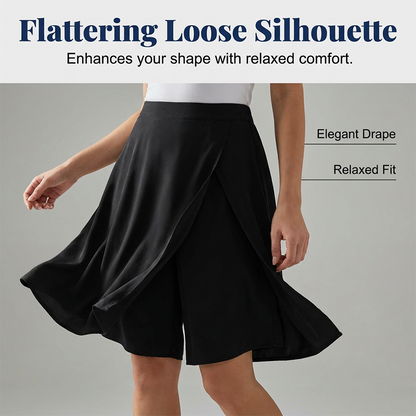 Limited-Time⌛🌿 Flattering Asymmetrical Skort with Essential Pockets – Skirt Elegance Meets Shorts Practicality
