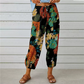 Pantaloni lungi cu imprimeu floral retro