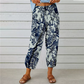 Pantaloni lungi cu imprimeu floral retro